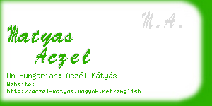 matyas aczel business card